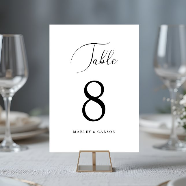Minimalist Chic Calligraphy Script Wedding Table Number (Creator Uploaded)