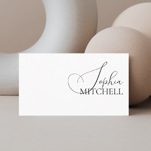 Minimalist Chic Calligraphy White Business Card