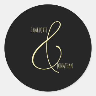 Minimalist Chic Elegant Calligraphy Script Wedding Classic Round Sticker