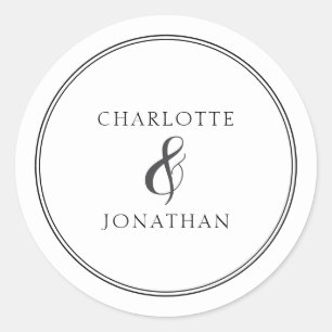 Minimalist Chic Elegant Calligraphy Script Wedding Classic Round Sticker