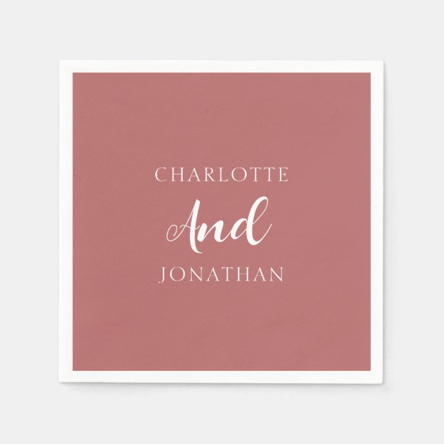 Minimalist Chic Elegant Calligraphy Script Wedding Napkin (Front)