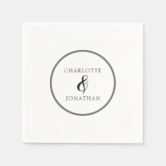 Minimalist Chic Elegant Calligraphy Script Wedding Napkin