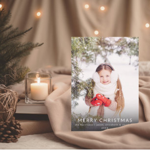 Minimalist Chic Family Photo Christmas Card