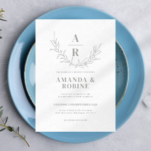 Minimalist Chic Floral Wedding Invitation