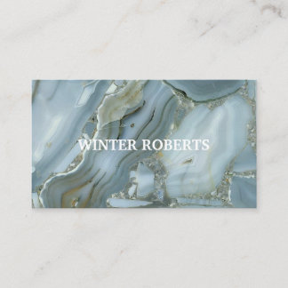 Minimalist chic gold glitter marble business card