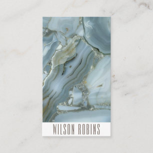 Minimalist chic gold glitter marble business card