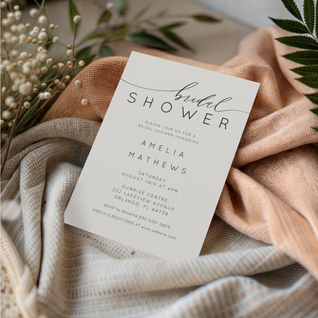 Minimalist Chic Grey Bridal Shower Invitation (Creator Uploaded)