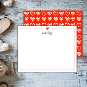 Minimalist Chic Lace Scarlet Heart Stationery Card