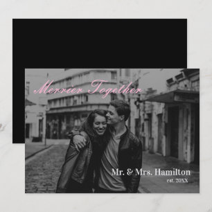Minimalist Chic Merrier Together Photo Christmas Holiday Card