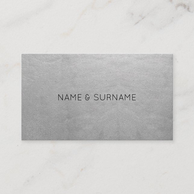 Minimalist Chic Modern Silver Business Card (Front)