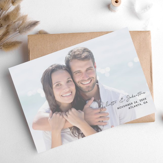 Minimalist Chic Photo H Save the Date 2W Invitation (Creator Uploaded)