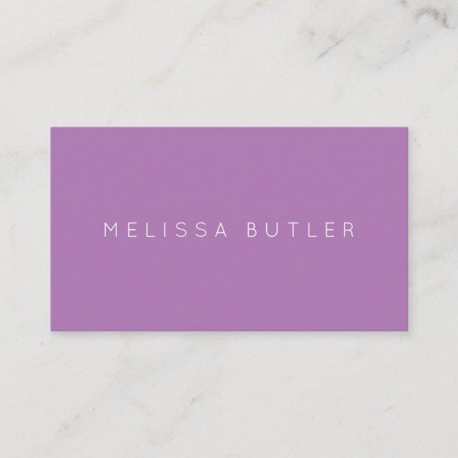 Minimalist Chic Professional Purple Business Card (Front)