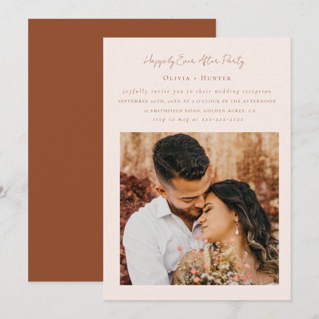 Minimalist Chic Reception Only Wedding Invitation (Front/Back)