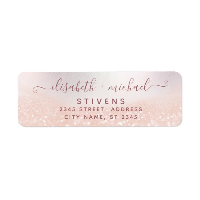 Minimalist chic rose gold script wedding (Front)