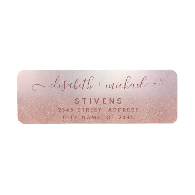 Minimalist chic rose gold script wedding (Front)
