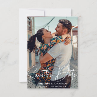 Minimalist Chic Save The Date Wedding Photo Invita Invitation