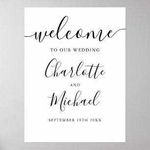 Minimalist Chic Script Wedding Welcome Sign