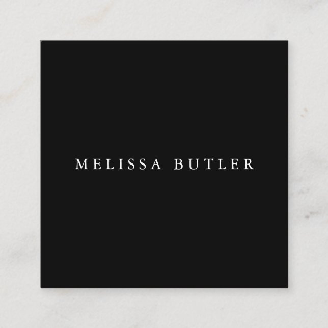 Minimalist Chic Simple Professional Modern Black Square Business Card (Front)