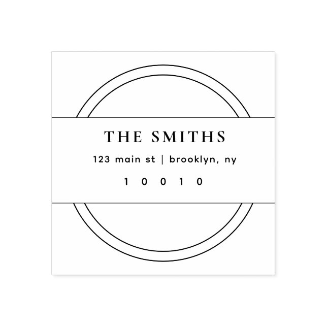 Minimalist Chic & Simple Round Rubber Stamp (Imprint)