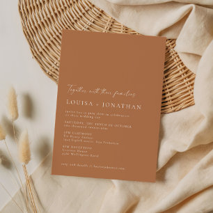 Minimalist Chic Terracotta Script Photo Wedding Invitation
