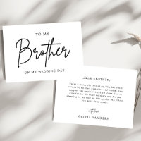 Minimalist Chic To My Brother On My Wedding Day