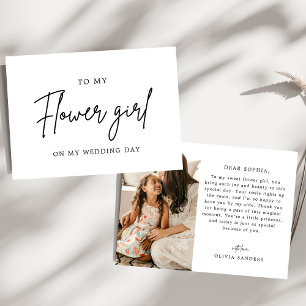 Minimalist Chic To My Flower Girl Wedding Day Thank You Card