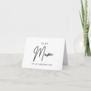 Minimalist Chic To My Mother On My Wedding Day Thank You Card