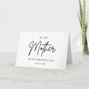 Minimalist Chic To My Mother On My Wedding Day Thank You Card
