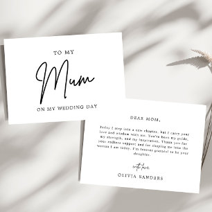 Minimalist Chic To My Mother On My Wedding Day Thank You Card