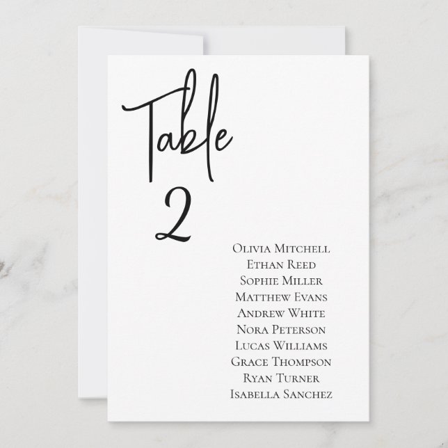 Minimalist Chic Wedding Elegant Table Seating Card (Front)