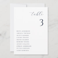 Minimalist Chic Wedding Table Seating Card