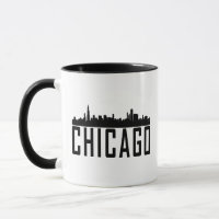 Minimalist Chicago City Skyline Silhouette