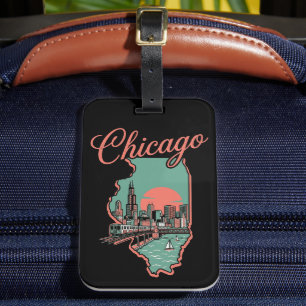Minimalist Chicago Illinois City Logo Luggage Tag