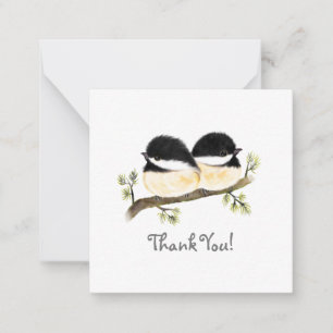 Minimalist Chickadee Thank You Notecards