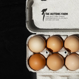 Minimalist Chicken Logo Business & Family Farm Egg Self-inking Stamp