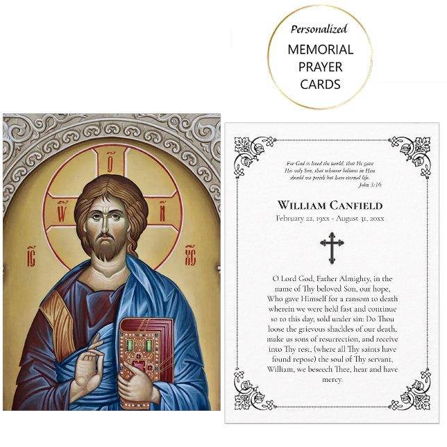 Minimalist Christ Orthodox Memorial Prayer Card (Creator Uploaded)