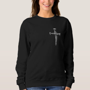 Minimalist Christian Religious Jesus Three Nails C Sweatshirt