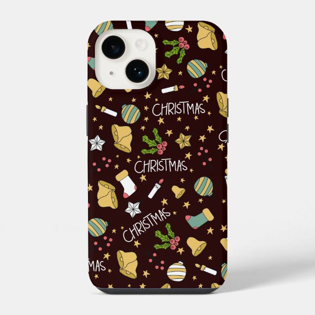 Minimalist Christmas Abstract Pattern iPhone Case (Back)