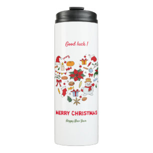 Minimalist Christmas and New Year Happy  Cute    Thermal Tumbler