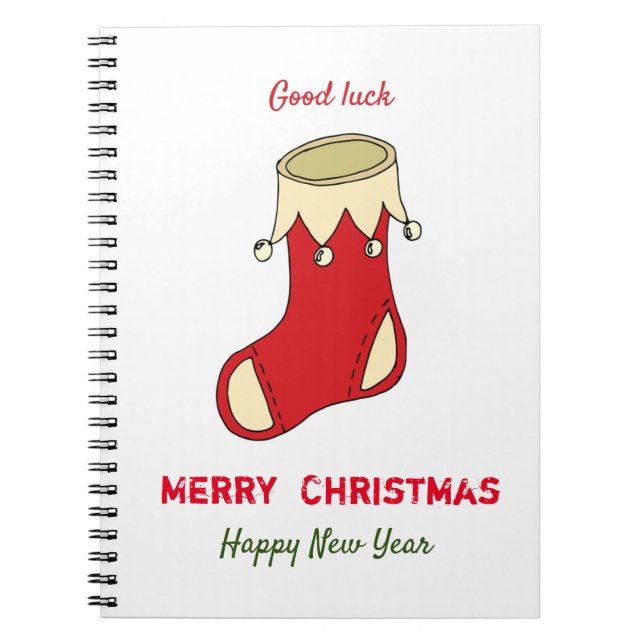Minimalist Christmas and New Year Happy   Notebook (Front)