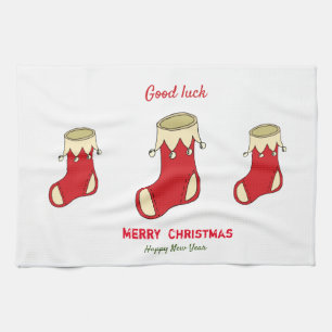 Minimalist Christmas and New Year Happy Tea Towel