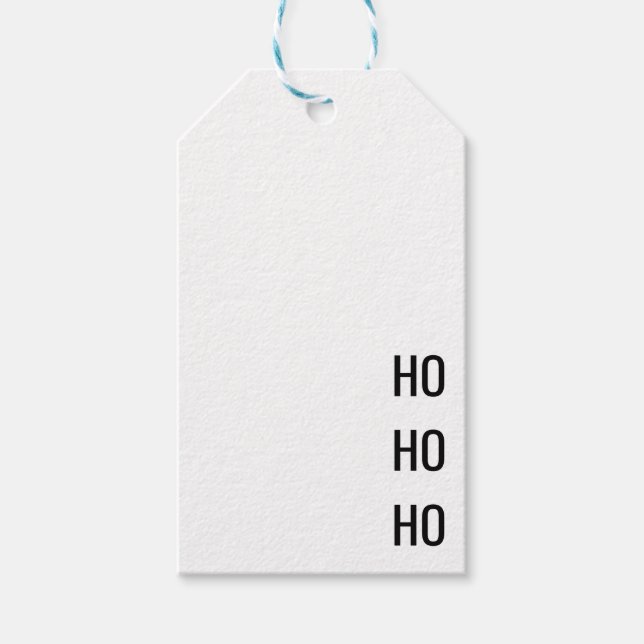 Minimalist Christmas black white Gift Tag (Front)