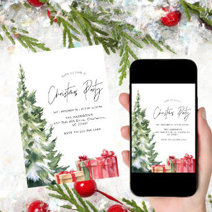 Minimalist Christmas Boho Holiday Dinner Christmas Invitation