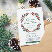 Minimalist Christmas Bridal Shower Invitation