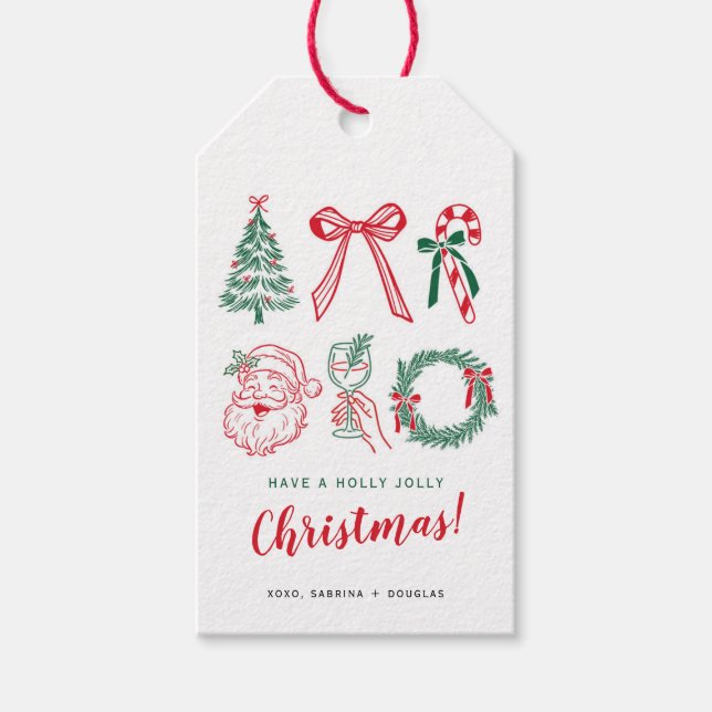 Minimalist Christmas Calligraphy Gift Tag (Front)
