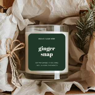 Minimalist Christmas Candle   Gingersnap  Square Sticker
