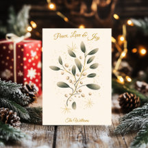 Minimalist Christmas Card & Elegant Olive Branch