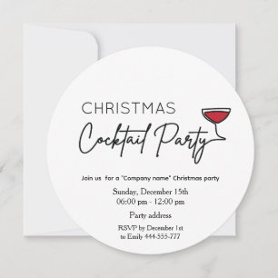 Minimalist Christmas cocktail party corporate Invitation