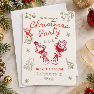 Minimalist Christmas Cocktail Party Invitation