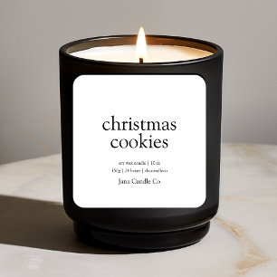 Minimalist Christmas Cookies Candle Label   Modern